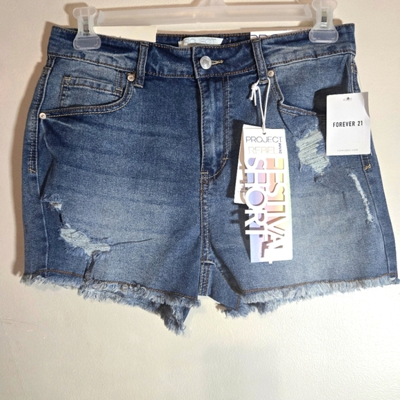 Forever 21 Pants - Forever 21 Blue Distressed Jean Shorts